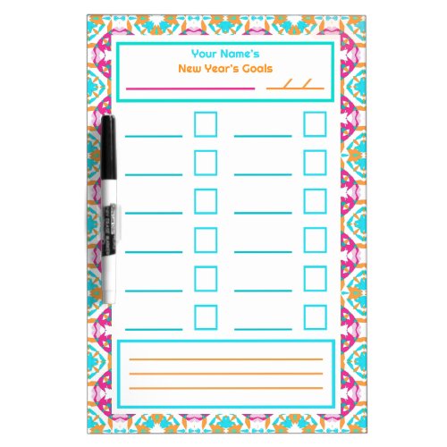 Maximalist Pink Orange Blue Summer Notes Planner Dry Erase Board