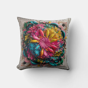 Maximalist Printable Eclectic Abstract Colourful Throw Pillow
