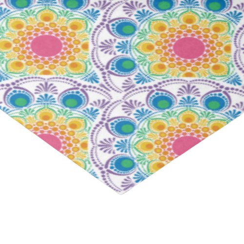 Maximalist Rainbow Floral Fountain Art Deco Tissue Paper