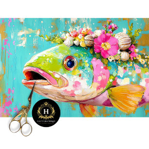 Maximalist Resort Fish Commercial Decoupage Tissue Paper