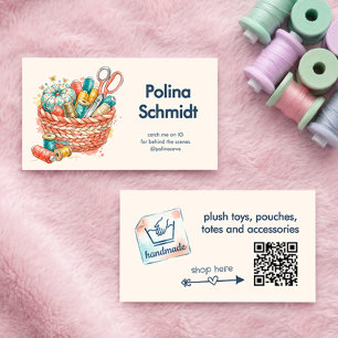 Maximalist Sewing Basket Handmade Craft Maker Business Card