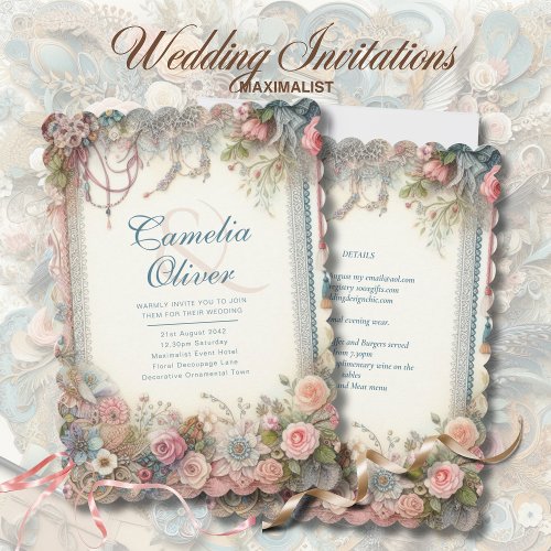 Maximalist Wedding Invitations Busy Decorative