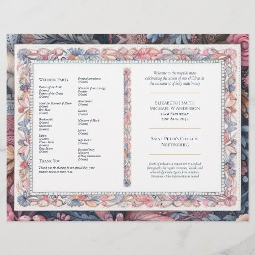 Maximalist Wedding Program Shabby Chic Vintage Flyer