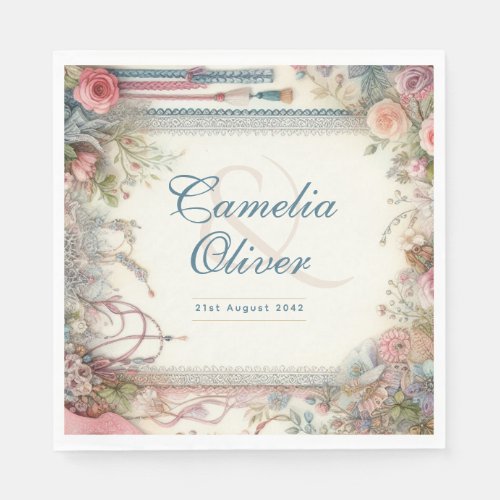 Maximalist Wedding Vintage Floral Decor Napkins