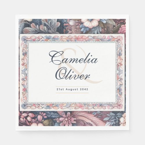 Maximalist Wedding Vintage Floral Decor Napkins