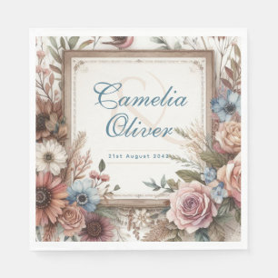 Maximalist Wedding Vintage Floral Decor Napkins