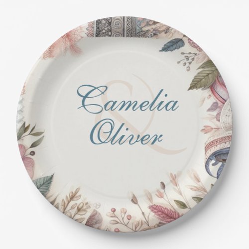 Maximalist Wedding Vintage Floral Decor Paper Plates