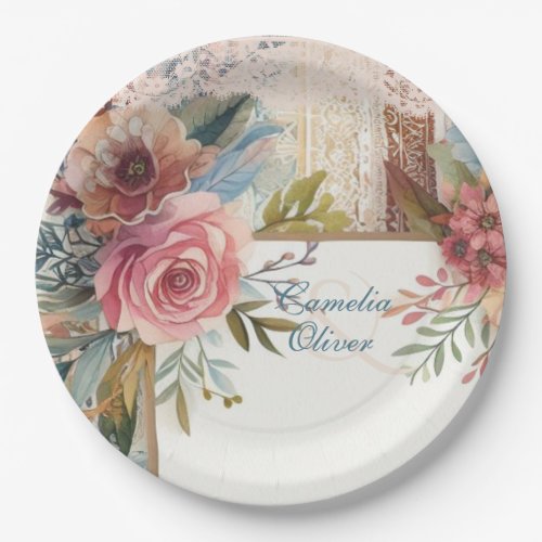 Maximalist Wedding Vintage Floral Decor Paper Plates