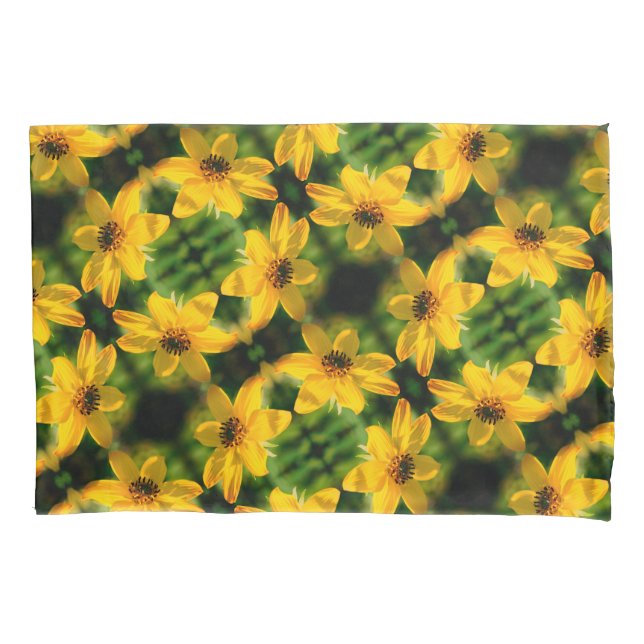 Maximilian Sunflower Floral Abstract Pattern Pillow Case (Front)