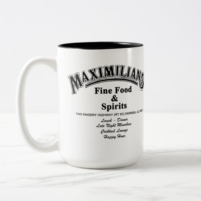 Maximilian's Fine Food & Spirits, Darien, Illinois Two-Tone Coffee Mug (Left)