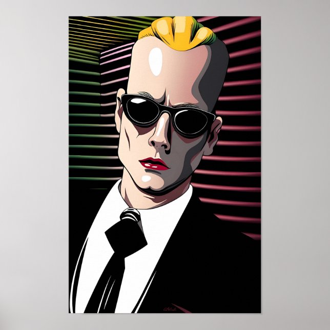 Maximillian Headroomer Rumour Ken Gage Retrowave Poster (Front)