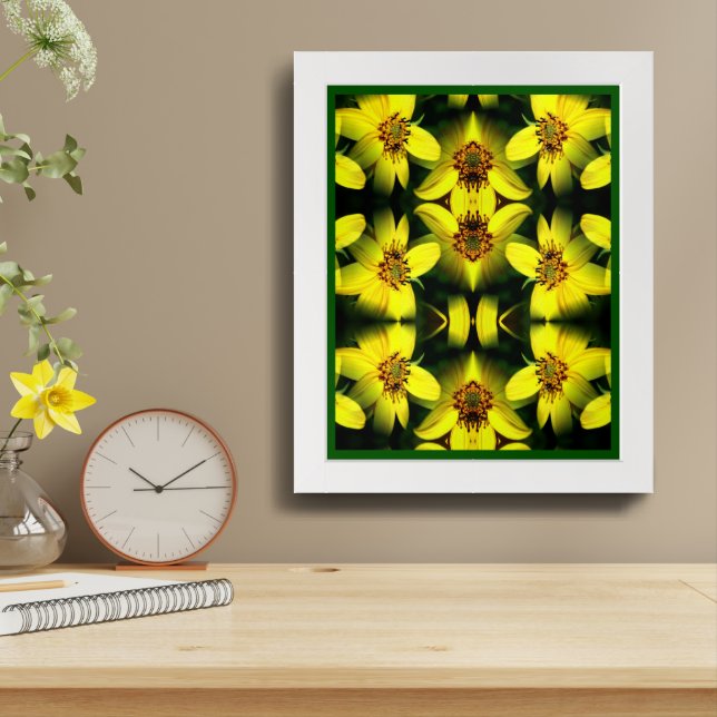 Maximillian Sunflower Abstract Framed      Art (Table Top)