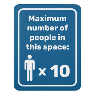 Maximum Number of People Door Sign