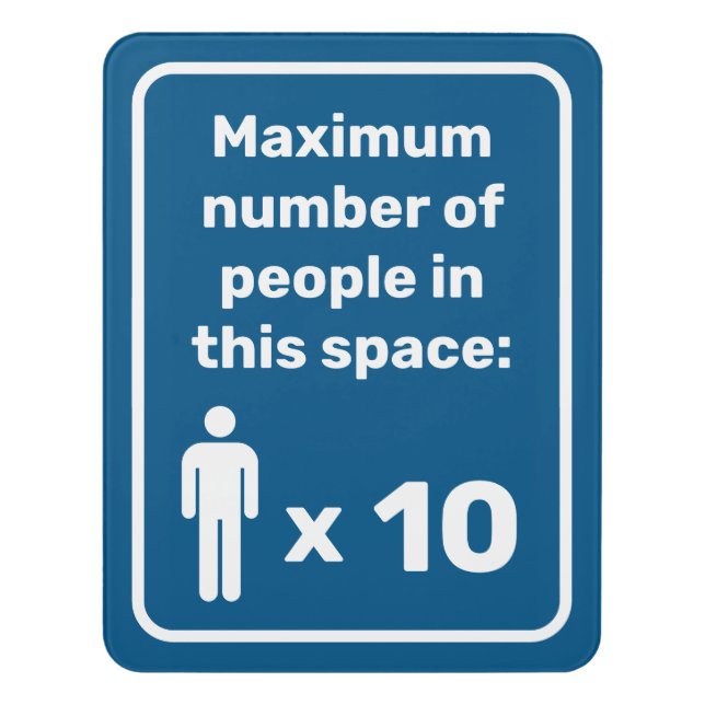 Maximum Number of People Door Sign (Contemporary Vert)