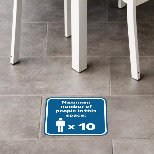 Maximum Number of People Floor Decals (Restaurant)