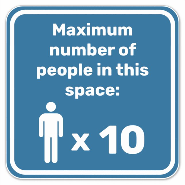 Maximum Number of People Sticker (Front)