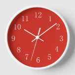 Maximum Red With White Hands, Numbers, Frame Clock at Zazzle