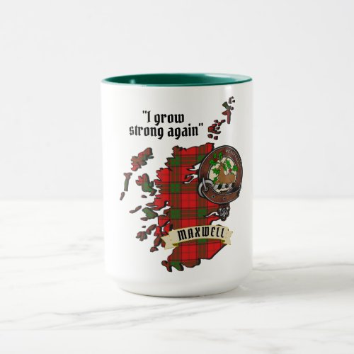 Maxwell Clan Badge  Tartan Map of Scotland Giant  Mug