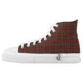 Maxwell Clan Hunting Tartan Red and Brown Hi-Top (Left Shoe Outside)