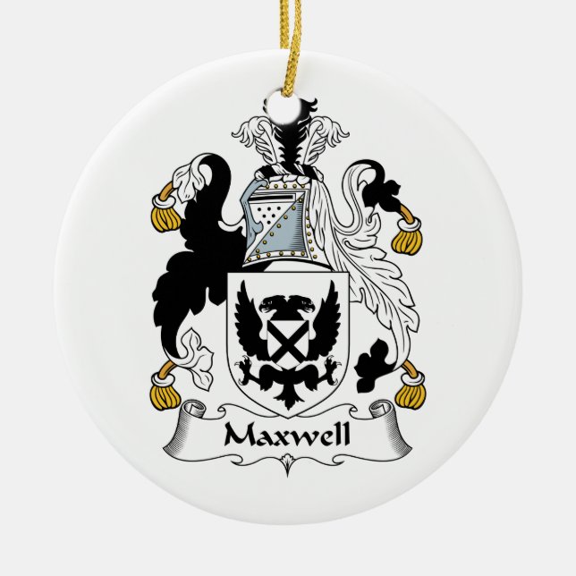 Maxwell Family Crest Ceramic Ornament (Front)