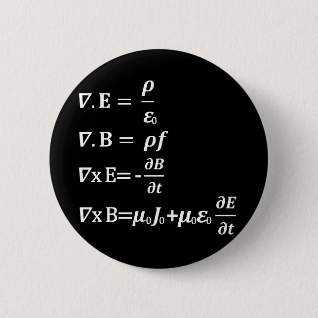 maxwell physics equation button (Front)