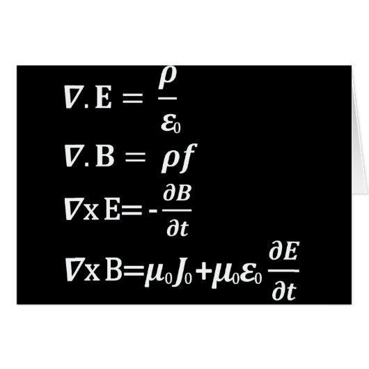 maxwell physics equation cards (Front Horizontal)