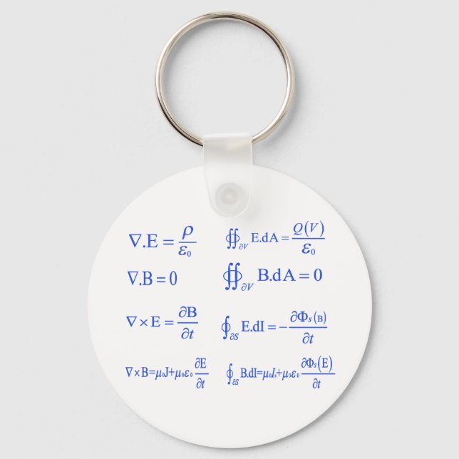 maxwell physics equation keychain (Front)