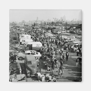 Maxwell Street Chicago Circa 1950's Flea Market T Magnet