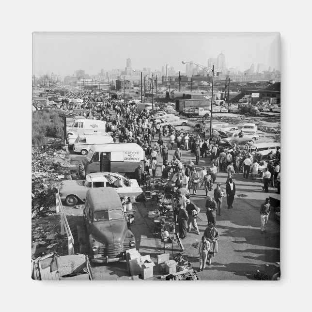 Maxwell Street Chicago Circa 1950's Flea Market  T Magnet (Front)