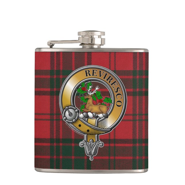 Maxwell Tartan & Badge Flask (Front)