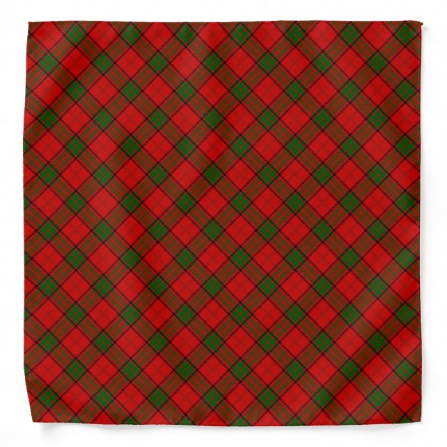 Maxwell tartan red green plaid bandana (Front)