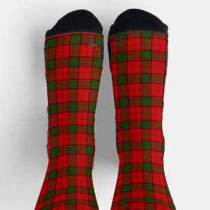 Maxwell tartan red green plaid socks