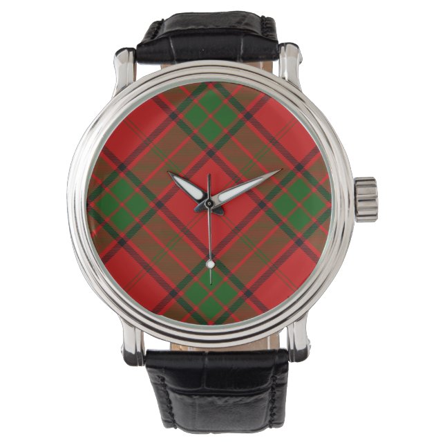 Maxwell tartan red green plaid watch (Front)