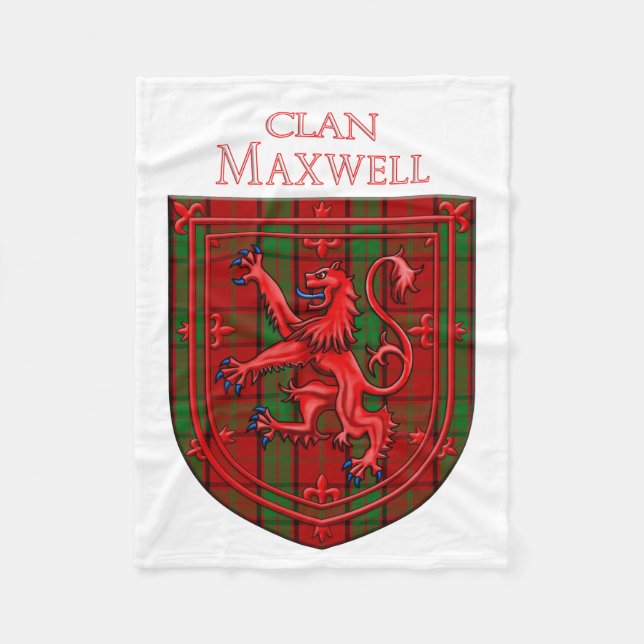 Maxwell Tartan Scottish Plaid Lion Rampant Fleece Blanket (Front)