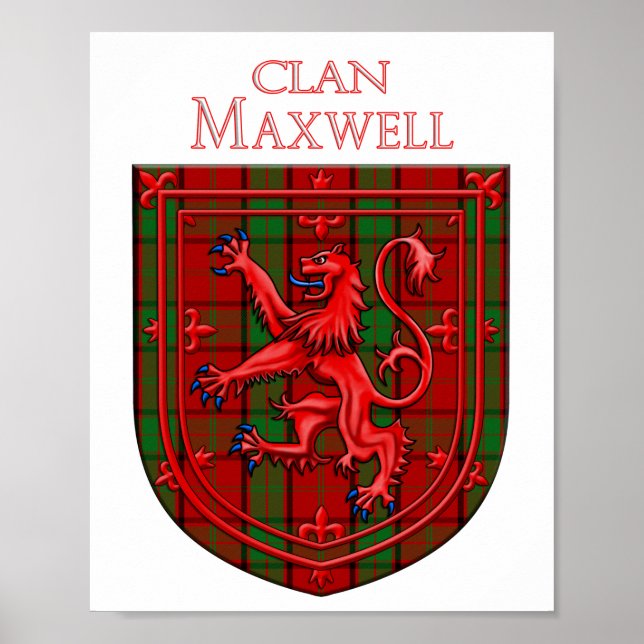 Maxwell Tartan Scottish Plaid Lion Rampant Poster (Front)