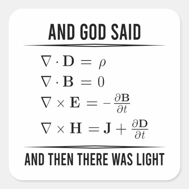 Maxwells Equations Maxwell Maxwell's Math 1WH1 Square Sticker (Front)