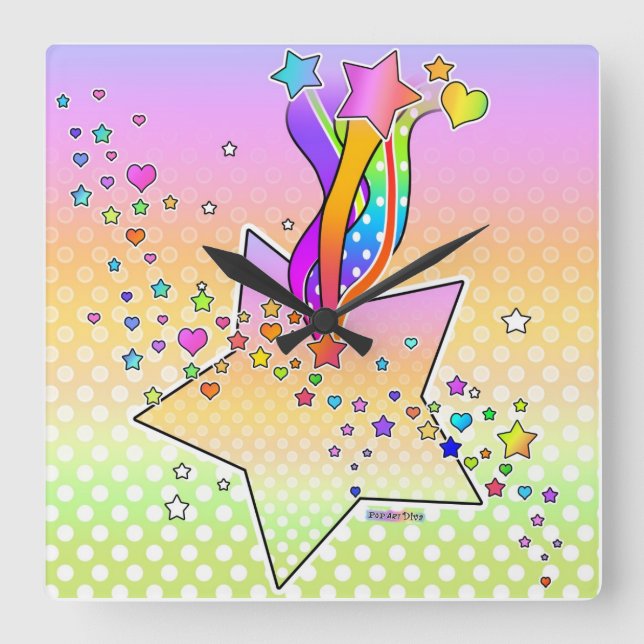 Maxxed Pop Art STAR WALL CLOCK (Front)