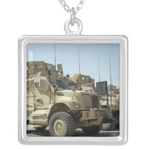 MaxxPro Mine Resistant Ambush Protected vehicle Silver Plated Necklace