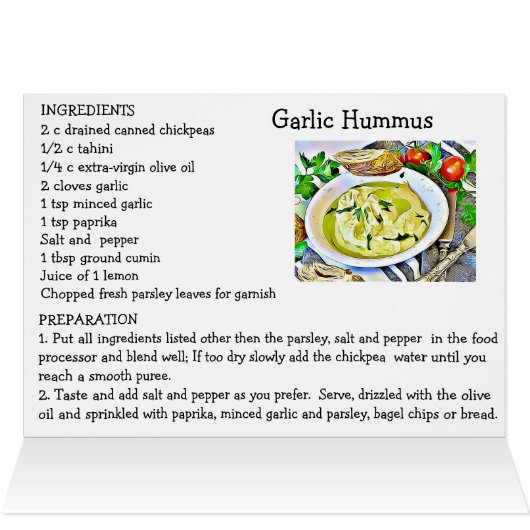 May 13th is Hummus Day Recipe Card (Inside Horizontal (Top))