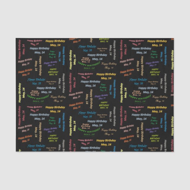 May, 14 Birthday Tissue Paper (Front)