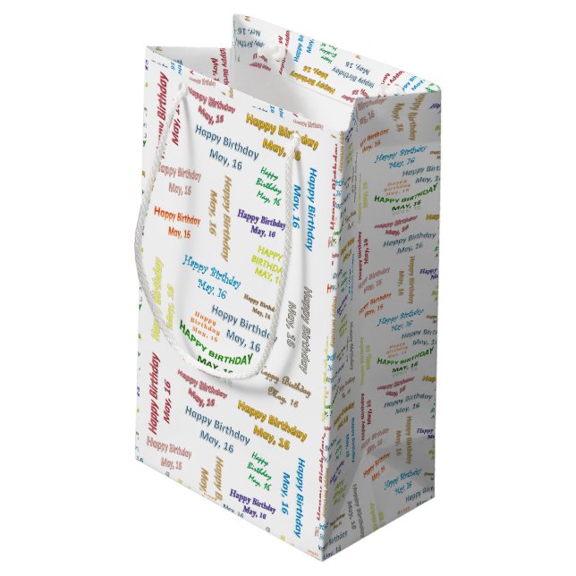 May, 16 Birthday Gift Bag (Back Angled)
