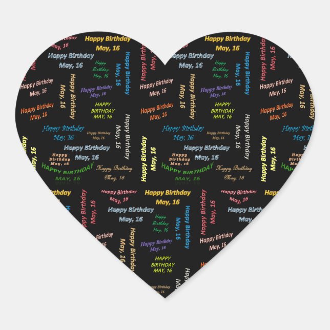 May, 16 Birthday Sticker (Front)