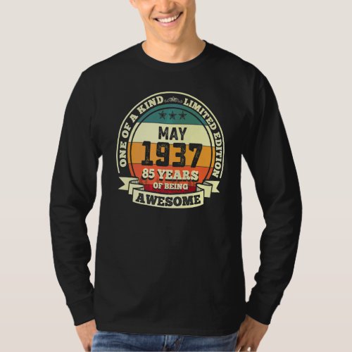May 1937 85th Birthday 85 Years Of Being Awesome T_Shirt