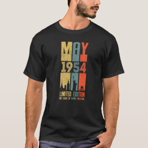 May 1954 69th Birthday 69 Year Old 1954 Birthday V T-Shirt