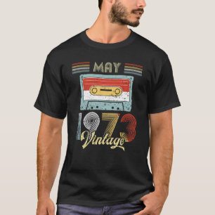 May 1973 Vintage Birthday Cassette Tape T-Shirt