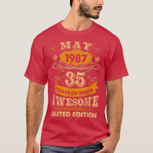 May 1987 Vintage 35Th Birthday 35 Year Old Gifts  T-Shirt