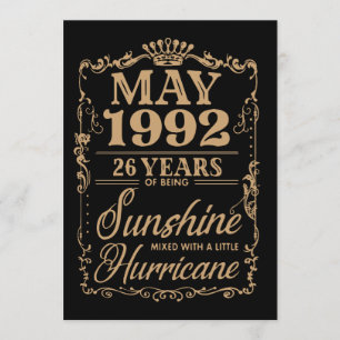 may 1992 26 years of being sunshine birthday t-shi card