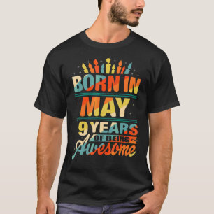 May 2013 9 Year Old 9th Birthday Candle Graphic T-Shirt