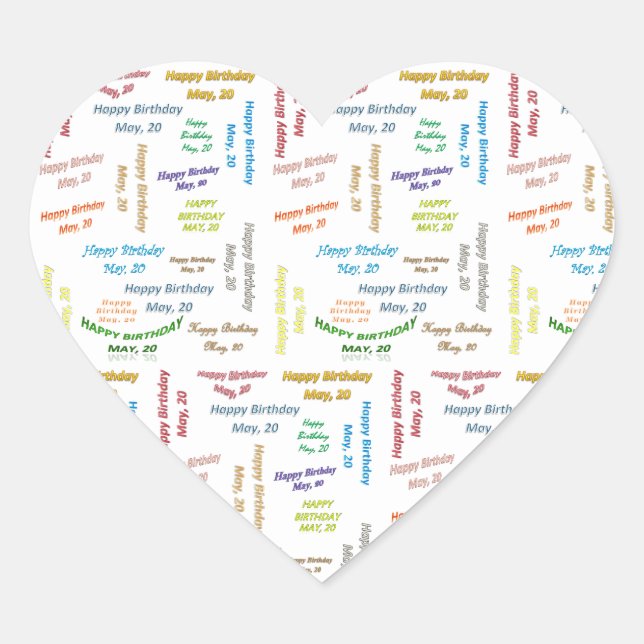 May, 20 Birthday Sticker (Front)