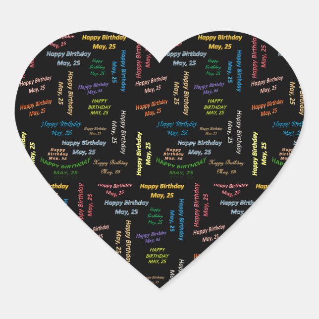 May, 25 Birthday Sticker (Front)